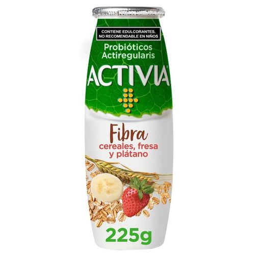 Activia Fibra Alimento Lácteo Bebible Fresa y Plátano y Cereales 225g