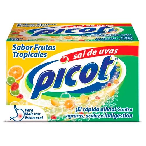 Antiácido Sal de Uvas Picot Efervescente Sabor Frutas Tropicales 10 Sobres