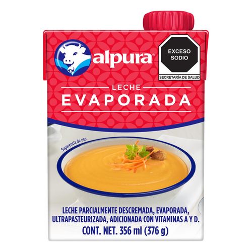 Leche Evaporada Alpura Entera 376g