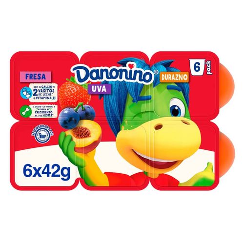 Danonino Queso Petit Suisse Con Fresa, Uva Y Durazno 6x42g