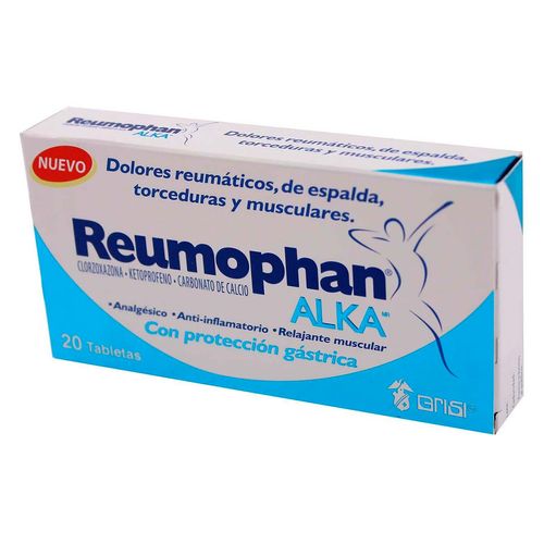 Tabletas Reumophan Alka Caja con 20 Tabletas