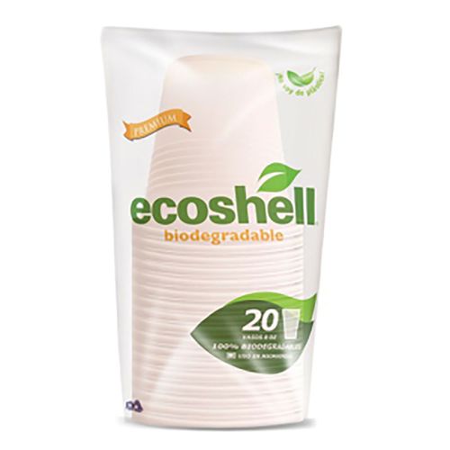 Vasos Desechables Ecoshell Biodegradables de 8 Onzas 20 Vasos