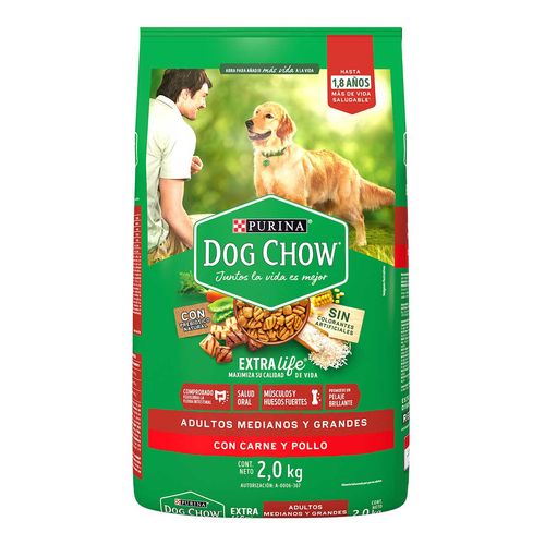 Purina Dog Chow Perros Adultos Medianos y Grandes Bulto de 2kg