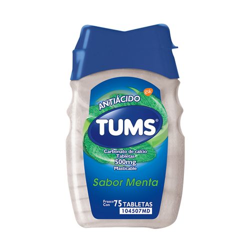 TUMS Antiácido Tabletas Masticables Menta 75 Tabletas