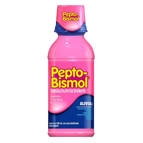 Suspensión Pepto-Bismol Plus Sabor Original Alivio del Malestar Estomacal 236ml
