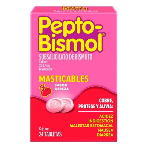 Tabletas Masticables Pepto Bismol Cereza 24 Tabletas