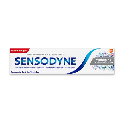 Crema Dental para la Sensibilidad Sensodyne Blanqueador + Antisarro 113 g.