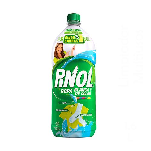 Jabón de Lavandería Líquido Pinol Ropa Blanca y de Color 1L