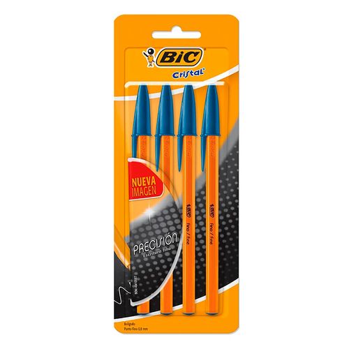 Bolig Bic Punto Fino 4pz Azul.