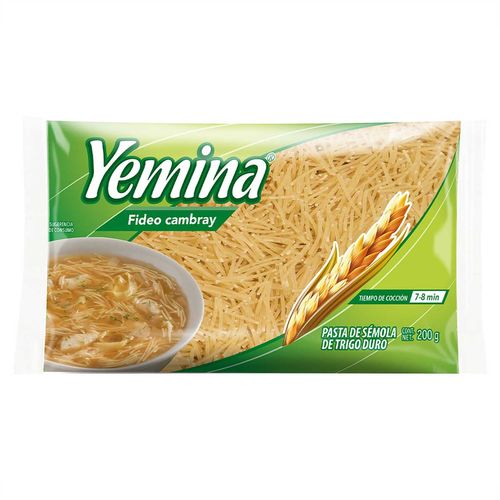 Pasta Yemina Fideo Cambray precortado 200g.