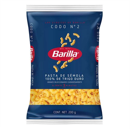 Pasta Barilla Codo No. 2 200g.