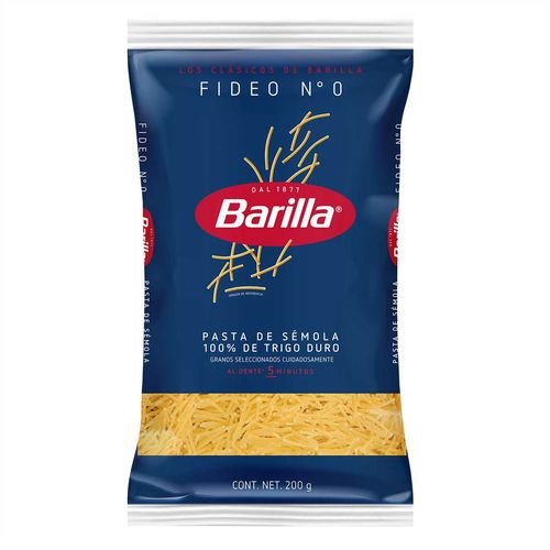 Pasta Barilla Fideo No. 0 200g.