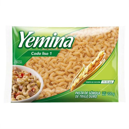 Pasta Yemina Codo liso N°2 200g.