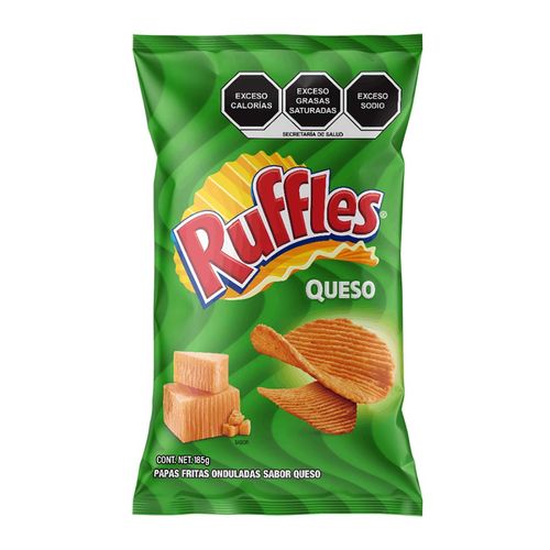 Papas Fritas Onduladas Sabor Queso Sabritas Ruffles 185g