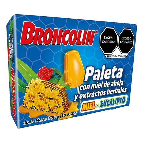 Paletas Broncolin Miel de Abeja 10 Paletas