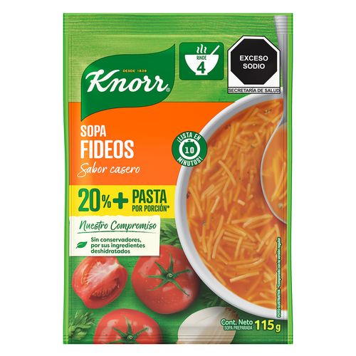 Sopa Knorr Fideos Mas Pasta 115g.