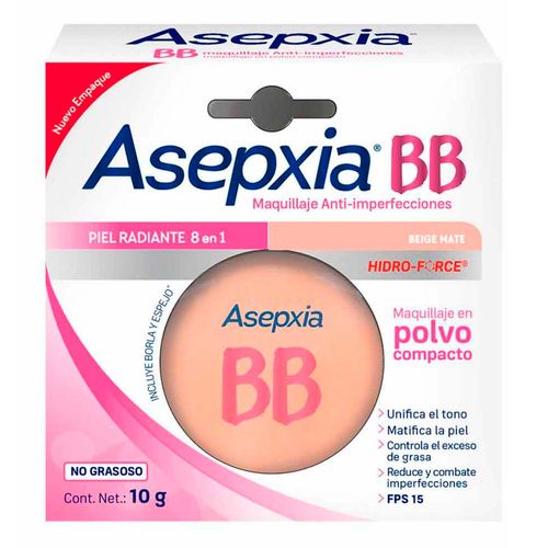 BB Maquillaje Polvo Beige Mate Asepxia 10 g.