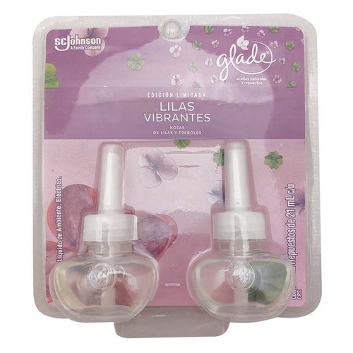 Aromatizante Glade Repuesto Elect 2 Pack Lila