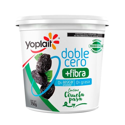 Yoghurt Yoplait Doble Cero + Fibra Batido Ciruela Pasa 750g