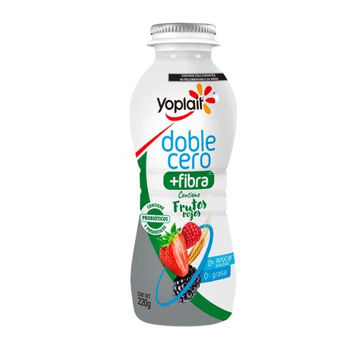 Yoghurt Yoplait Doble Cero + Fibra Bebible Frutos Rojos 220g