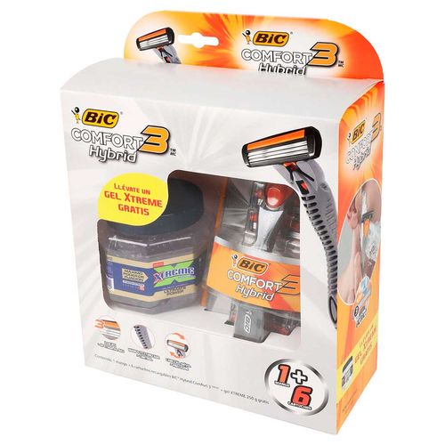 Rastrillo Bic Comfort 3 Hybrid Triple Hoja de Acero