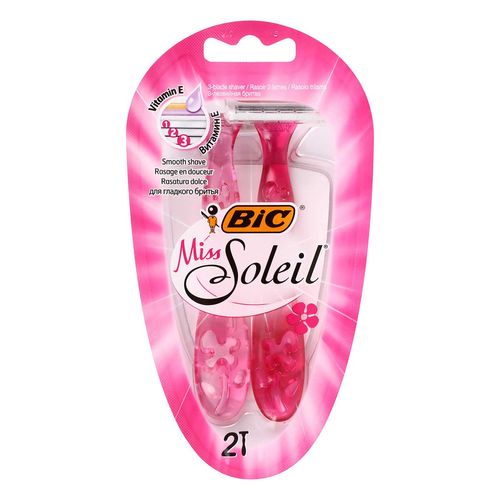 Rastrillo Bic Soleil 3 Hojas de Acero Inoxidable 2 Piezas