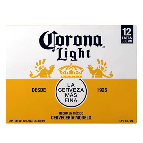 Cerveza Cerveza Corona Light Clara 12 latas de 330ml