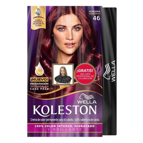 Tinte de Cabello Koleston 46 Borgoña + Capa de Coloración