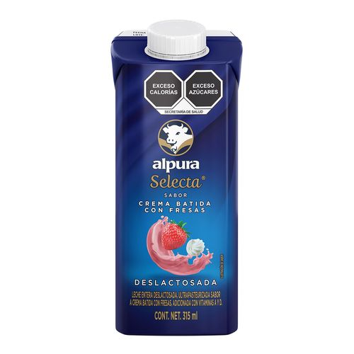 Leche Alpura Select Crema Batida con Fresa 315ml