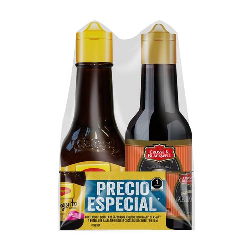 Jugo Sazonador Maggi 45ml + Salsa Inglesa Crosse & Blackwell 50ml