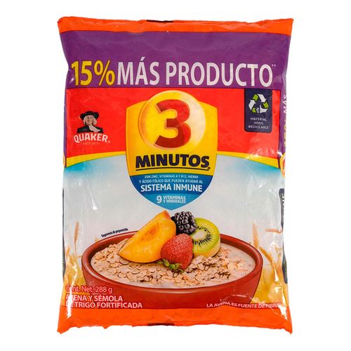 Avena 3 Minutos Natural 288g