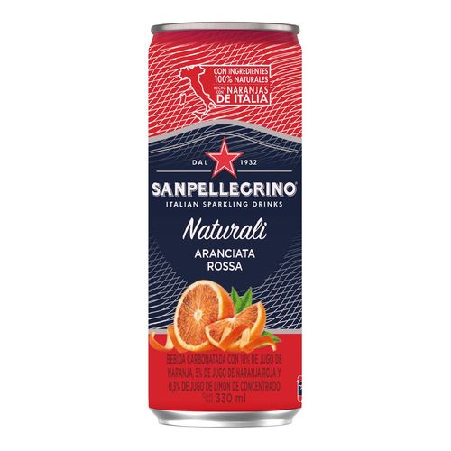 Agua Mineral San Pellegrino Naturali Aranciata Rossa Lata 330ml