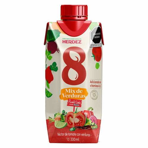 Jugo de 8 Verduras Herdez Picante Limón 330ml