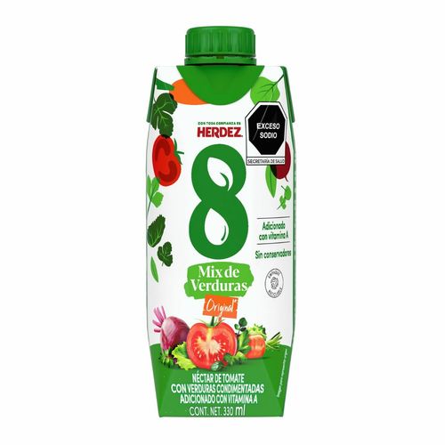 Jugo de 8 Verduras Herdez Original 330 ml