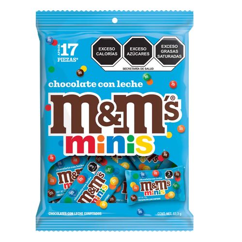 M&Ms Minis Chocolates Con Leche Confitados Bolsa 17 Piezas De 4.9g