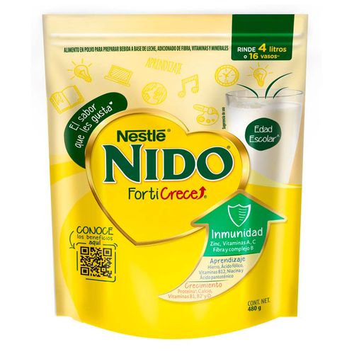 Alimento en Polvo a Base de Leche Nido FortiCrece Bolsa 480g