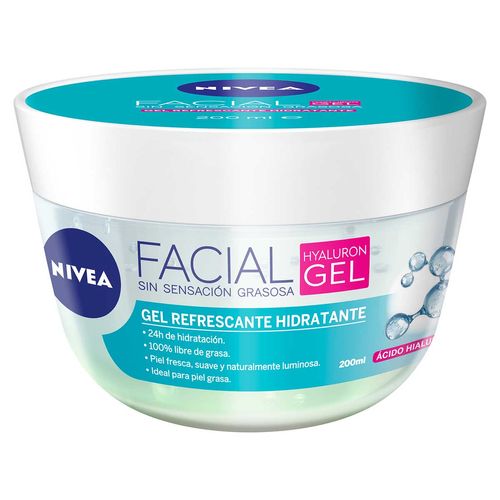 Gel facial refrescante NIVEA cuidado facial con ácido hialurónico 200ml