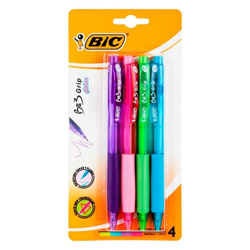 Boligrafo Bic 4 Pz Mediano 1.0Mm Fashion