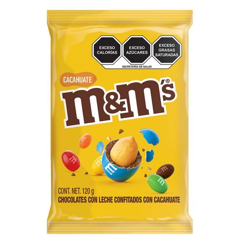 M&Ms Chocolates Con Leche Y Cacahuate Confitados Mega Bolsa 120g