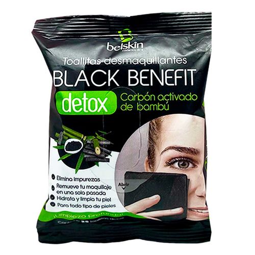 Toallitas Desmaquillante Belskin Detox Carbón Activado 25 Toallitas