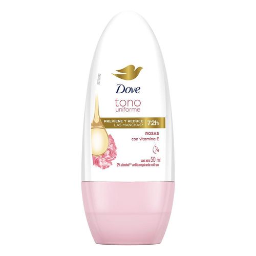 Antitranspirante en Roll On Dove Tono Uniforme Rosas 50ml