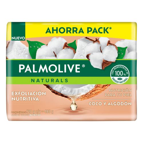 Jabón en Barra Palmolive Naturals Exfoliación Nutritiva 4 Piezas 120g