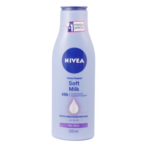 Crema Corporal humectante NIVEA Soft Milk piel seca 220 ml