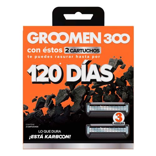 Cartucho Groomen 300 con 2 Cartuchos de 3 Navajas c/u