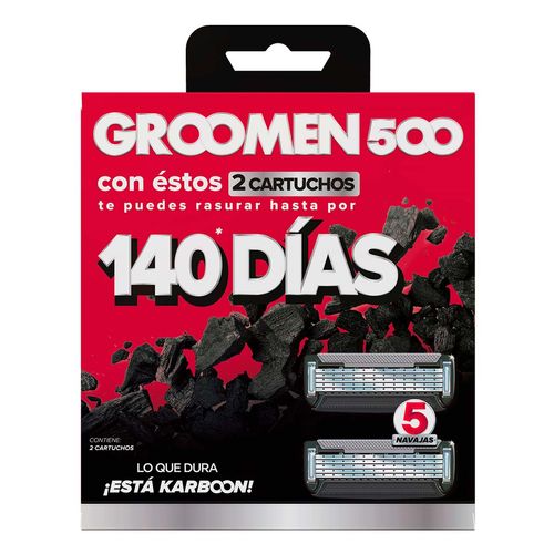 Cartucho Groomen 500 con 2 Cartuchos de 5 Navajas