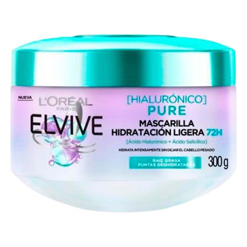 Mascarilla Capilar L'Oréal Paris Hialurónico Pure Hidratación Ligera 300g