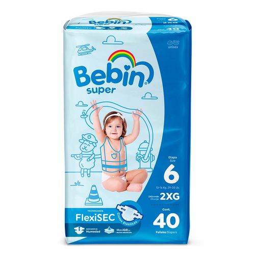 Pañales Bebin Super Flexisec Talla XXG 40 Pañales