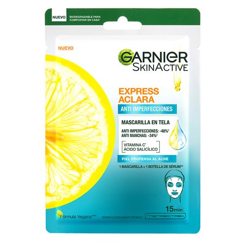 Mascarilla Garnier Express Aclara Anti Acné 28g