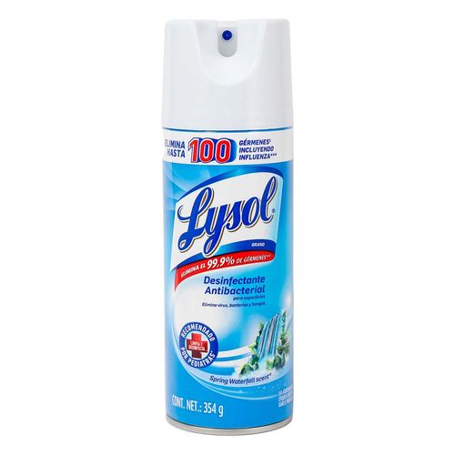 Desinfectante de Superficies en Aerosol Lysol Spring Waterfall 354g