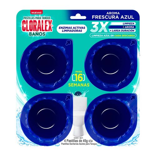 pastillas para Baño Cloralex Intank Total Power Azules 4 Piezas
